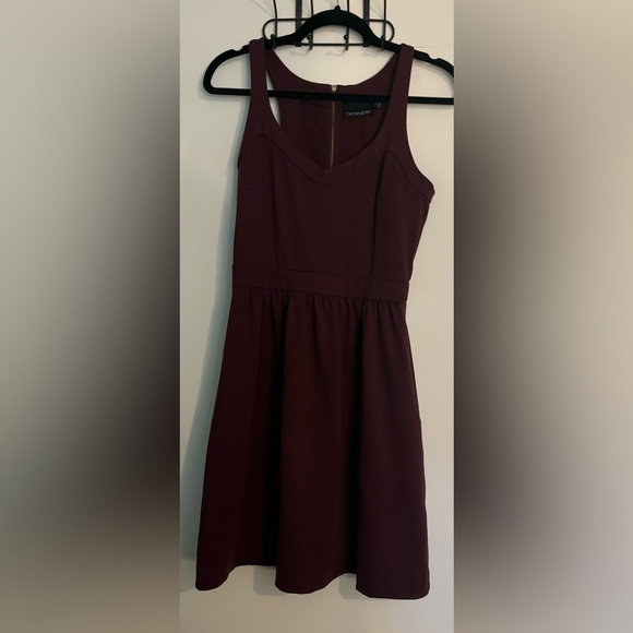 Cynthia‎ Rowley Womens Racerback Tank Mini Dress Sz Small Burgundy Holiday Wine - Picture 1 of 9